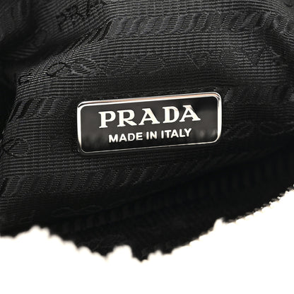 Prada Terry Cloth Mini Re-Edition 2000 Bag White Black 6 of 11