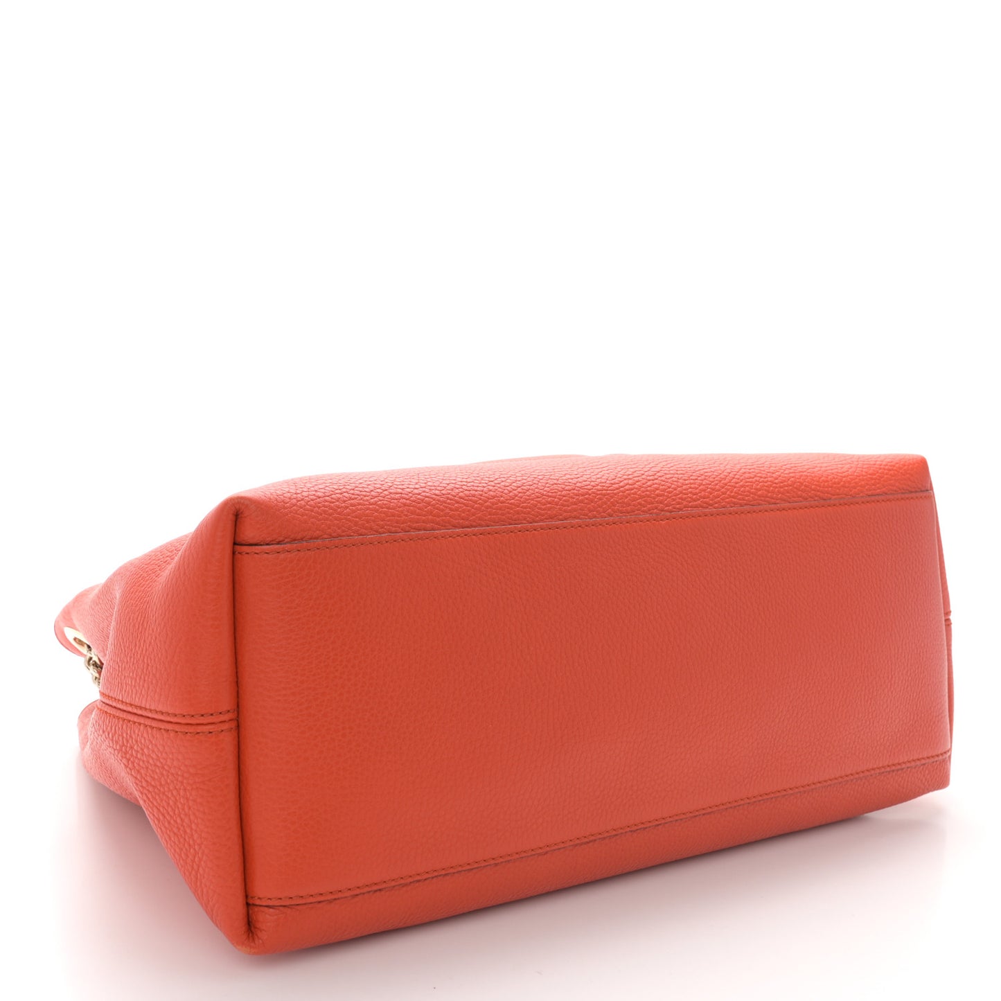 Pebbled Calfskin Medium Soho Chain Shoulder Bag Sun Orange