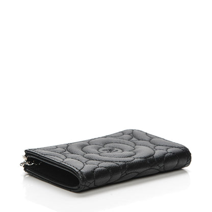 Chanel Caviar Camellia Quilted Key Holder Case Black 5 of 8