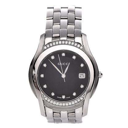 Gucci Stainless Steel Diamond Bezel 35mm 5500M Quartz Watch Black 1 of 8