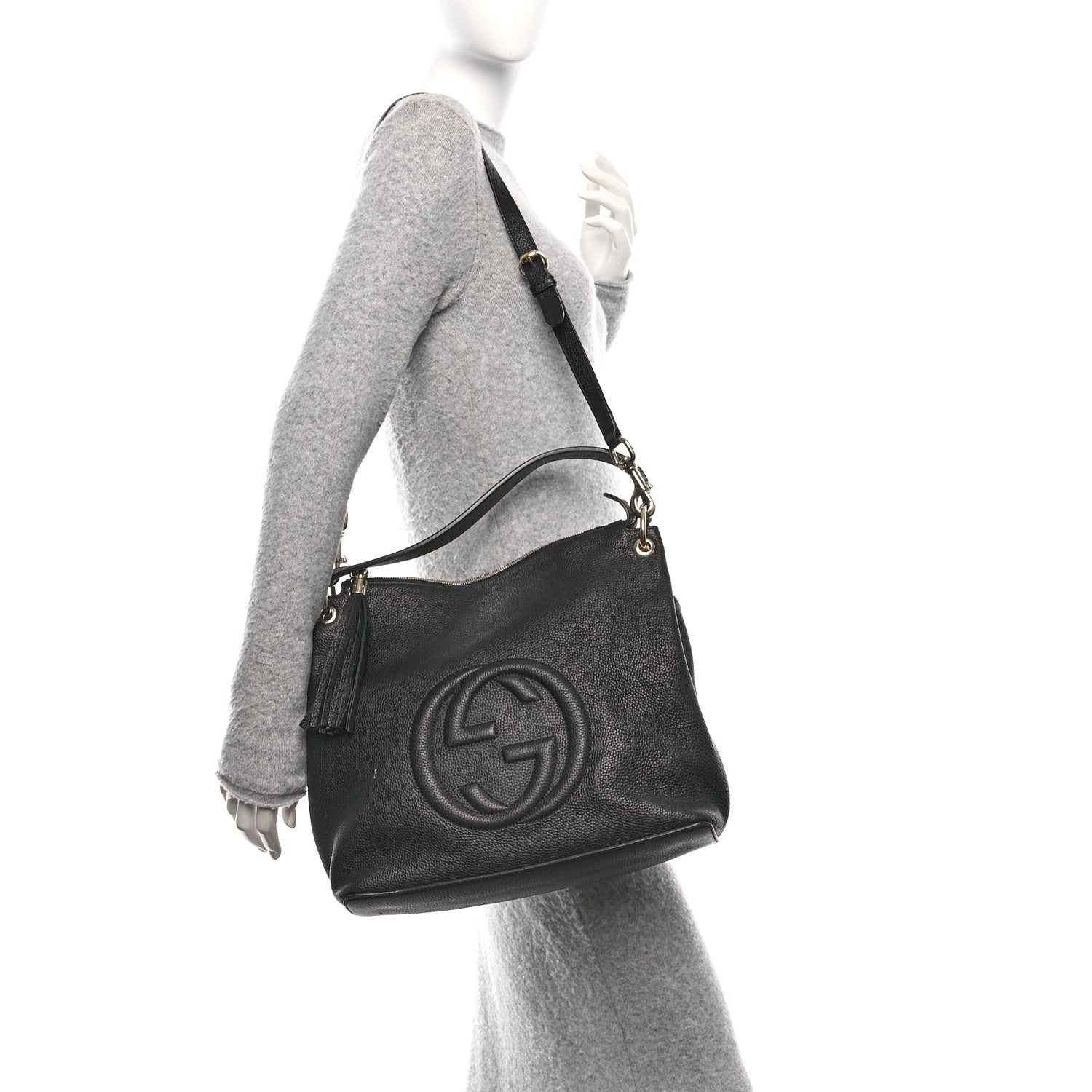 Gucci Pebbled Calfskin Large Soho Hobo Black 2 of 11