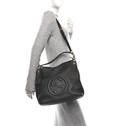 Gucci Pebbled Calfskin Large Soho Hobo Black 2 of 11