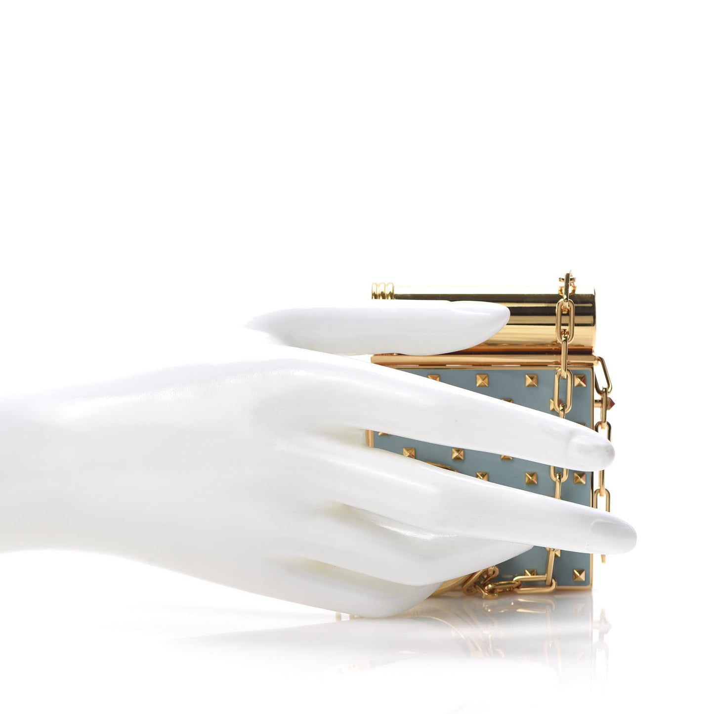 Rockstud Lipstick Holder Minaudiere Azzurro