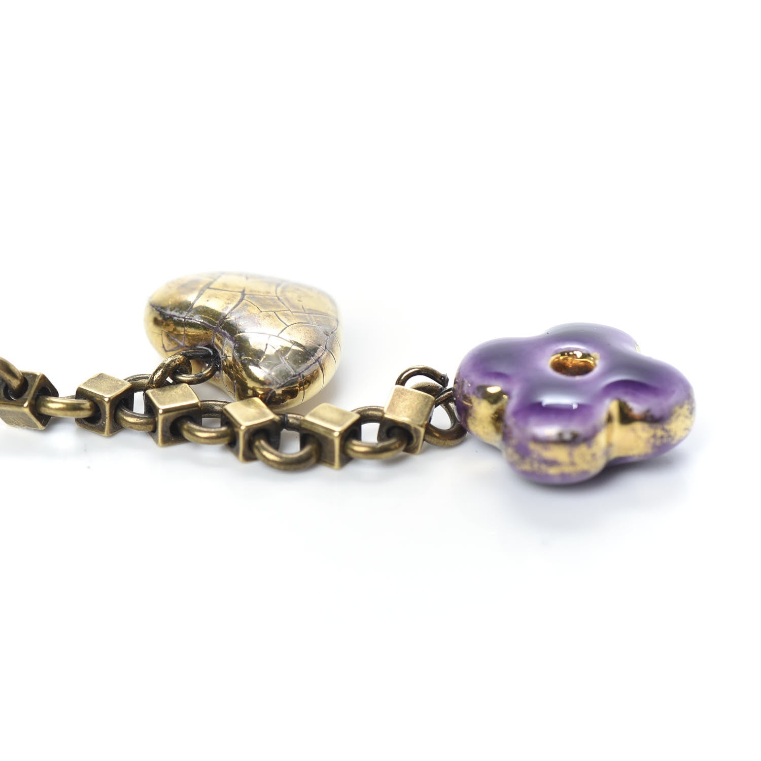 Louis Vuitton Antique Fleur Heart Charm Earrings 4 of 4