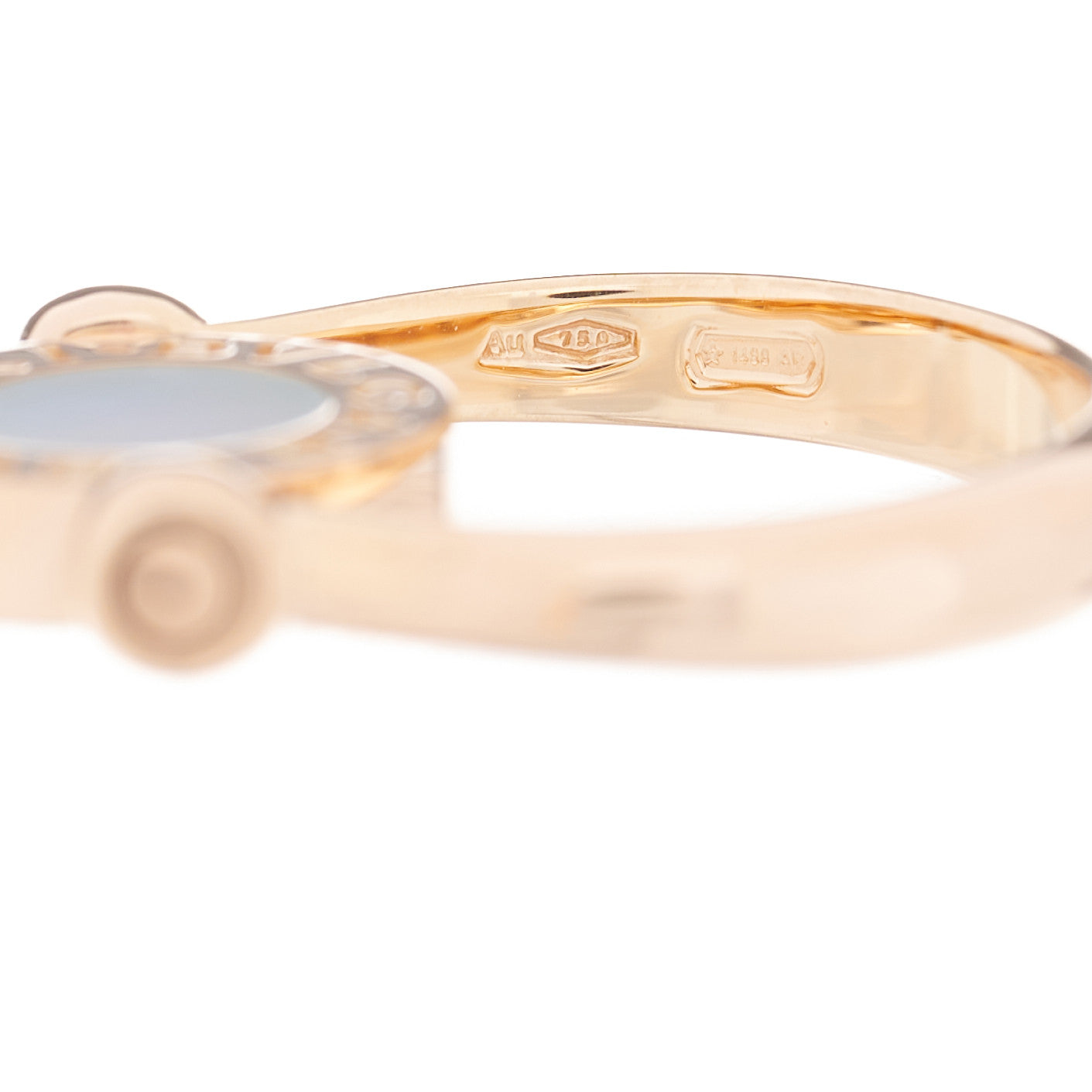 18K Rose Gold Diamond Mother of Pearl BVLGARI BVLGARI Ring 50 5.25