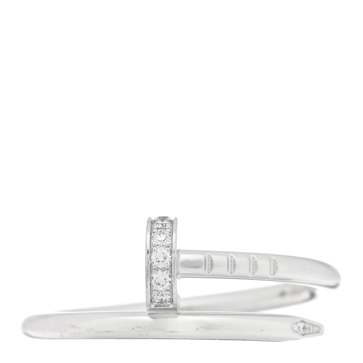 18K White Gold Diamond Small Juste Un Clou Ring 52 6