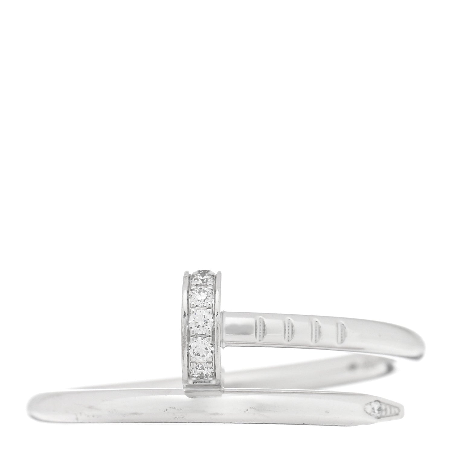 Cartier 18K White Gold Diamond Small Juste Un Clou Ring 52 6 1 of 5