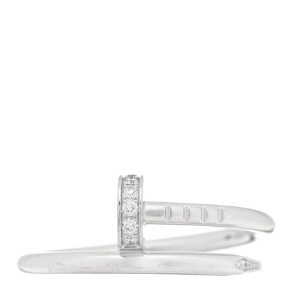 Cartier 18K White Gold Diamond Small Juste Un Clou Ring 52 6 1 of 5