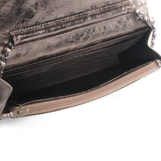 Calfskin Reissue Wallet On Chain WOC Dark Silver