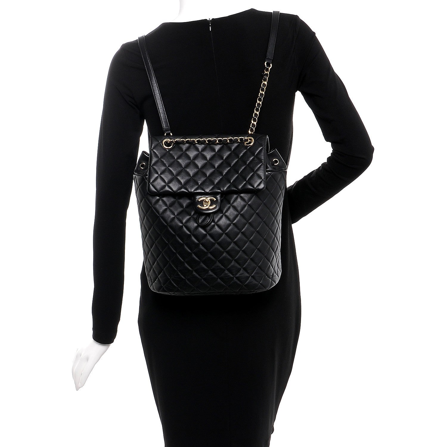 Chanel Lambskin Quilted Large Urban Spirit Backpack Black 2 of 8