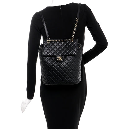 Chanel Lambskin Quilted Large Urban Spirit Backpack Black 2 of 8