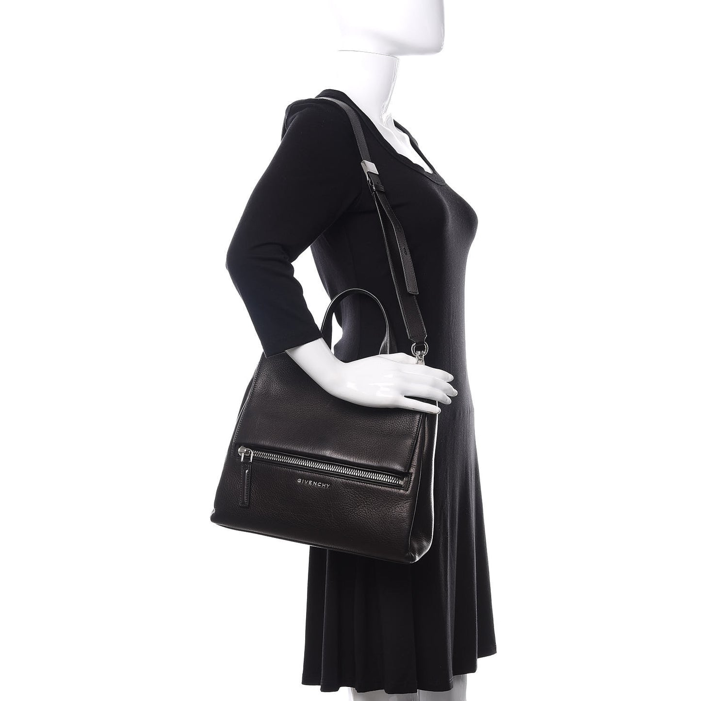 Calfskin Small Pandora Pure Flap Bag Black