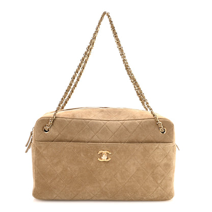 Chanel Suede Calfskin Quilted Camerissimo Case Beige 1 of 11