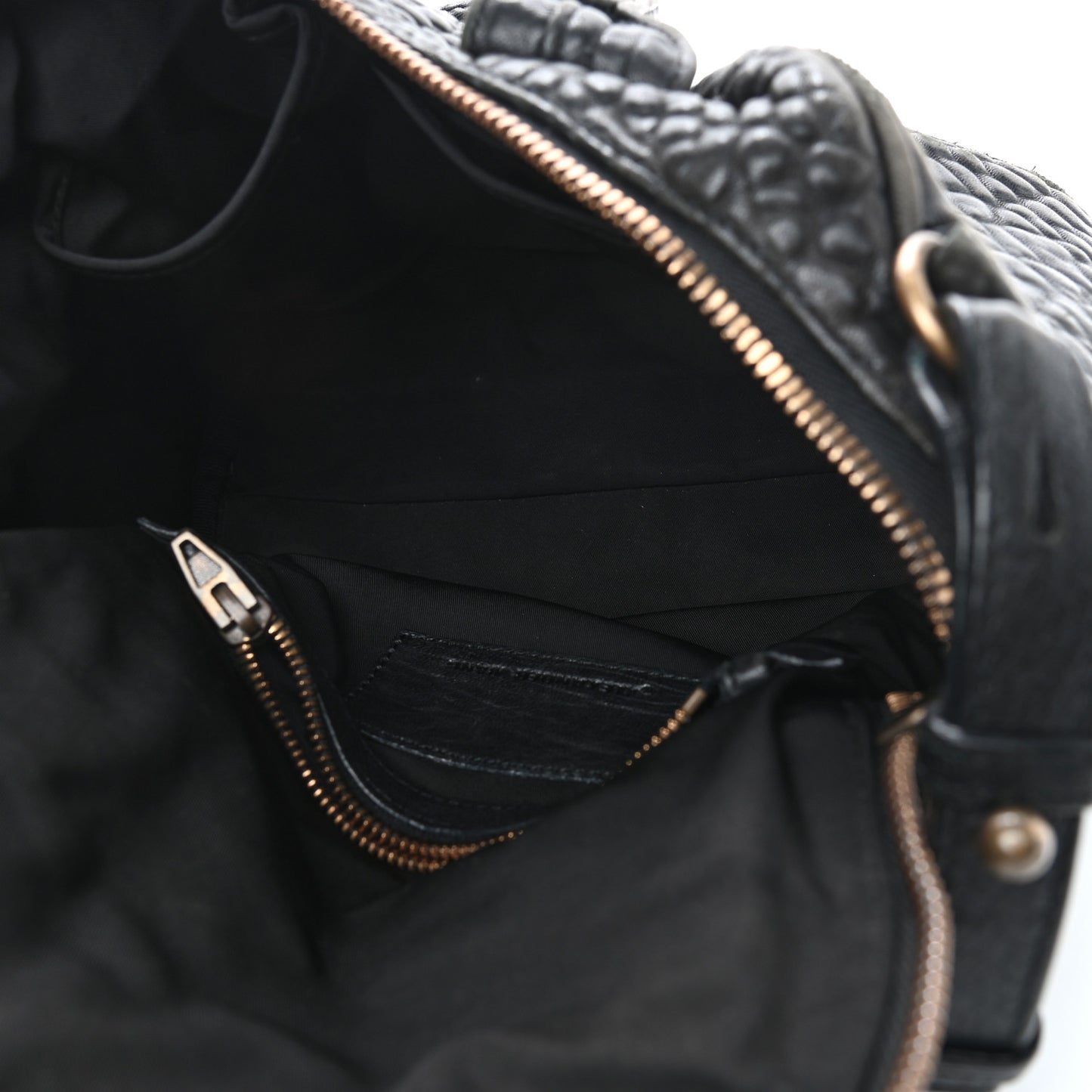 Pebbled Lambskin Rockie Black Antique Brass Hardware