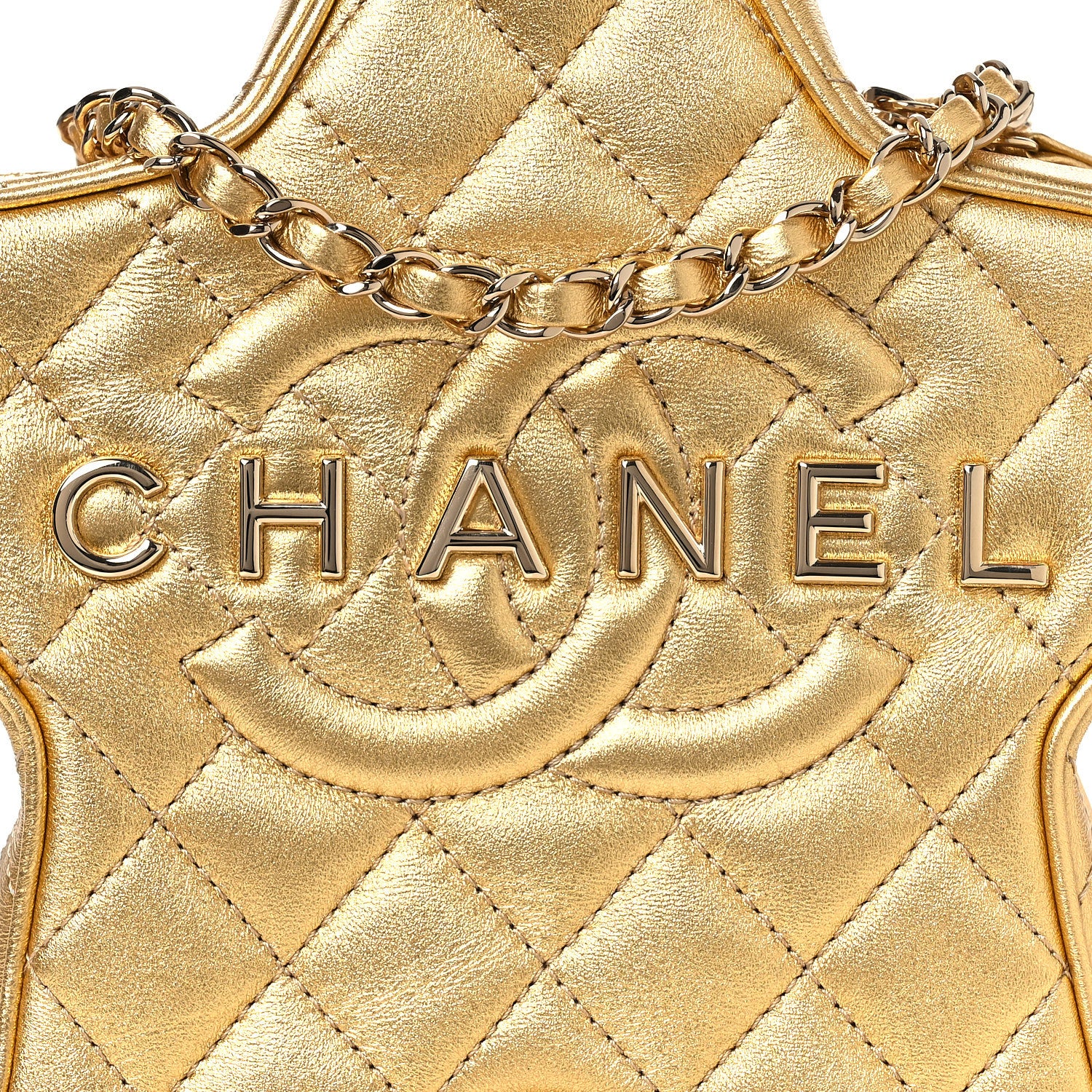 Chanel Metallic Lambskin Quilted Walk Of Fame Star Bag Gold