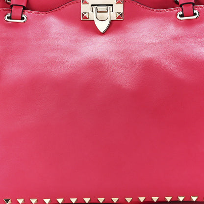 Valentino Garavani Vitello Medium Rockstud Tote Deep Rose 8 of 11