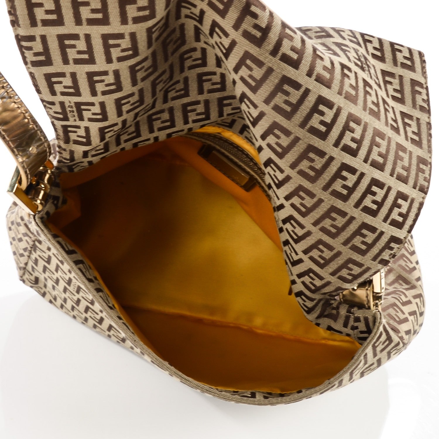 Fendi Patent Zucchino Mama Baguette Tobacco Beige 4 of 8