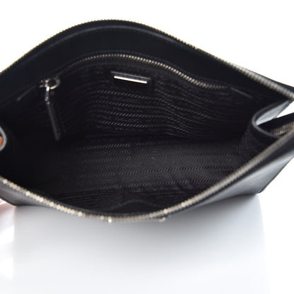 Prada Saffiano Pouch Wristlet Black 5 of 13
