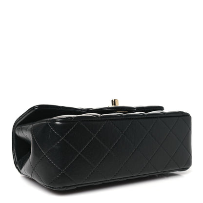 Chanel Lambskin Quilted Mini Top Handle Rectangular Flap Black 4 of 11