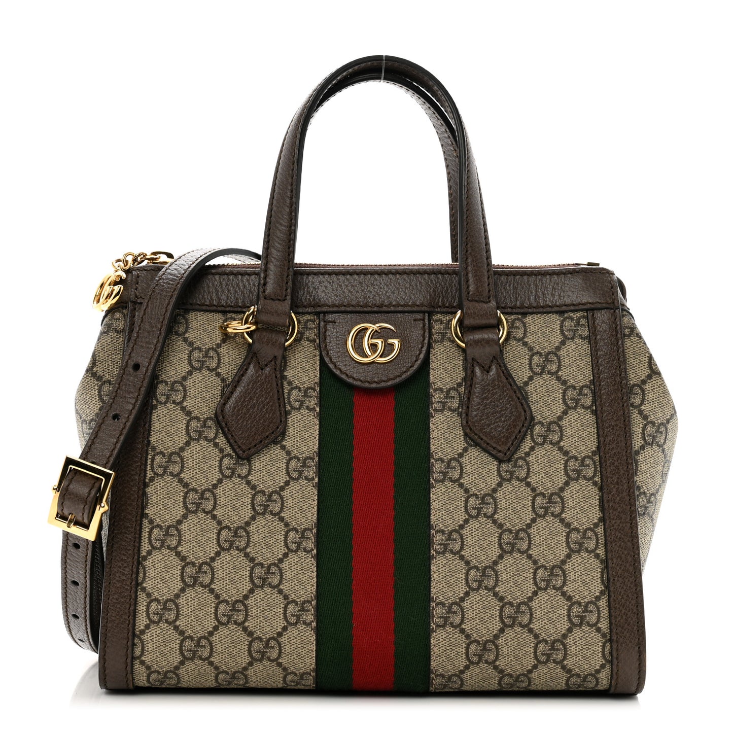GG Supreme Monogram Small Ophidia Tote Bag Brown
