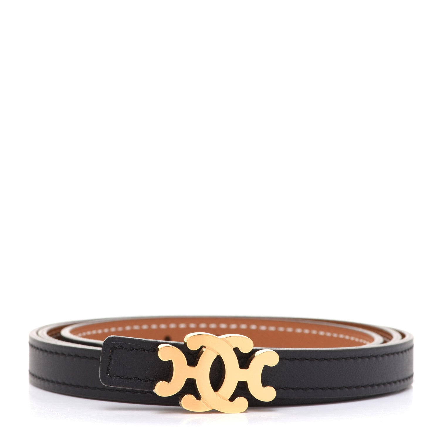 Hermes Swift Epsom 13mm Medaillon Lift Belt 80 Black Gold 1 of 5