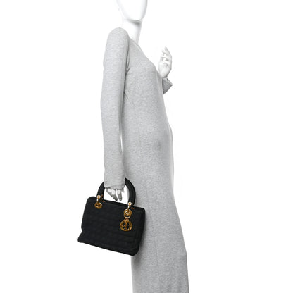 Christian Dior Nylon Cannage Medium Lady Dior Black 2 of 11