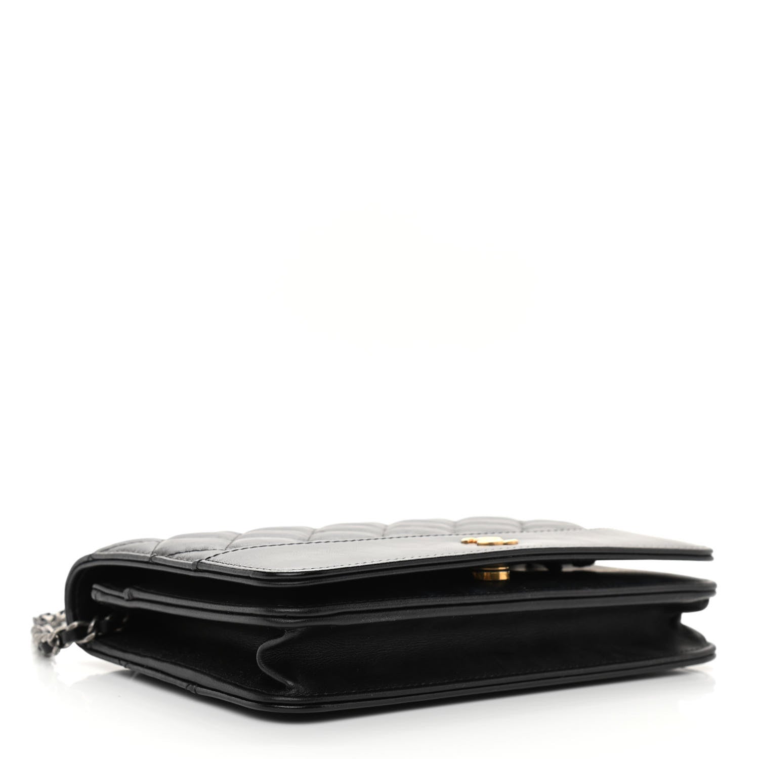 Chanel Aged Calfskin Quilted Gabrielle Wallet On Chain WOC Black 4 of 13