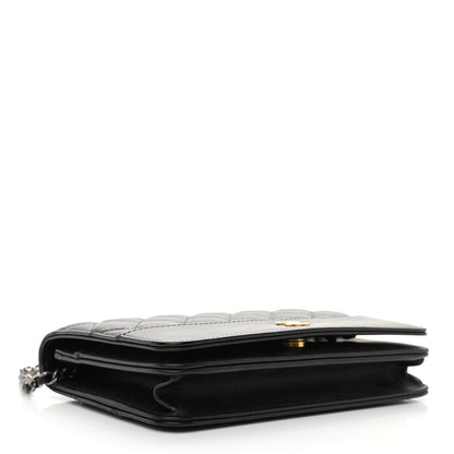 Chanel Aged Calfskin Quilted Gabrielle Wallet On Chain WOC Black 4 of 13