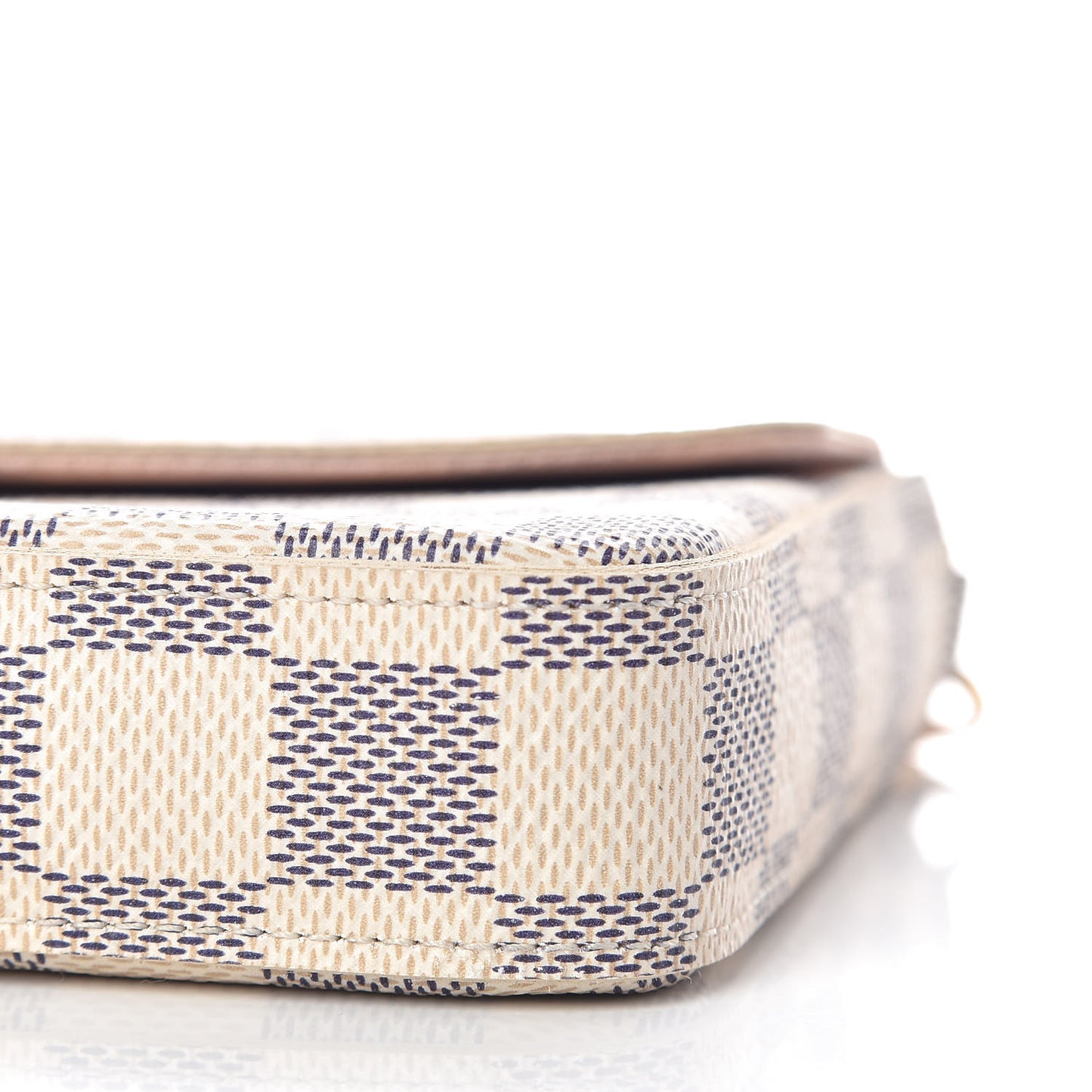 Damier Azur Pochette Felicie Chain Wallet Rose Ballerine