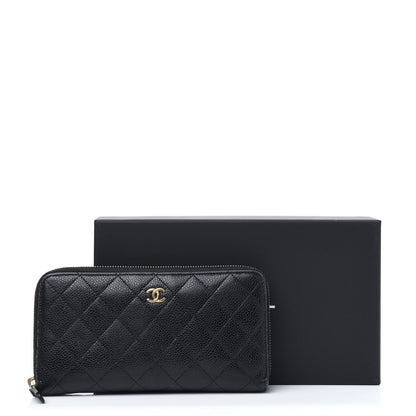 Chanel Caviar Quilted Large Gusset Zip Around Wallet Black 24 of 24
