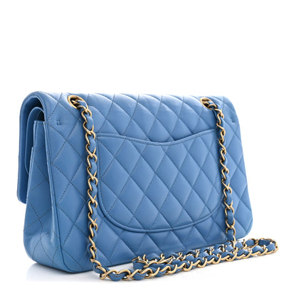 Chanel Lambskin Quilted Medium Double Flap Blue 2 of 10