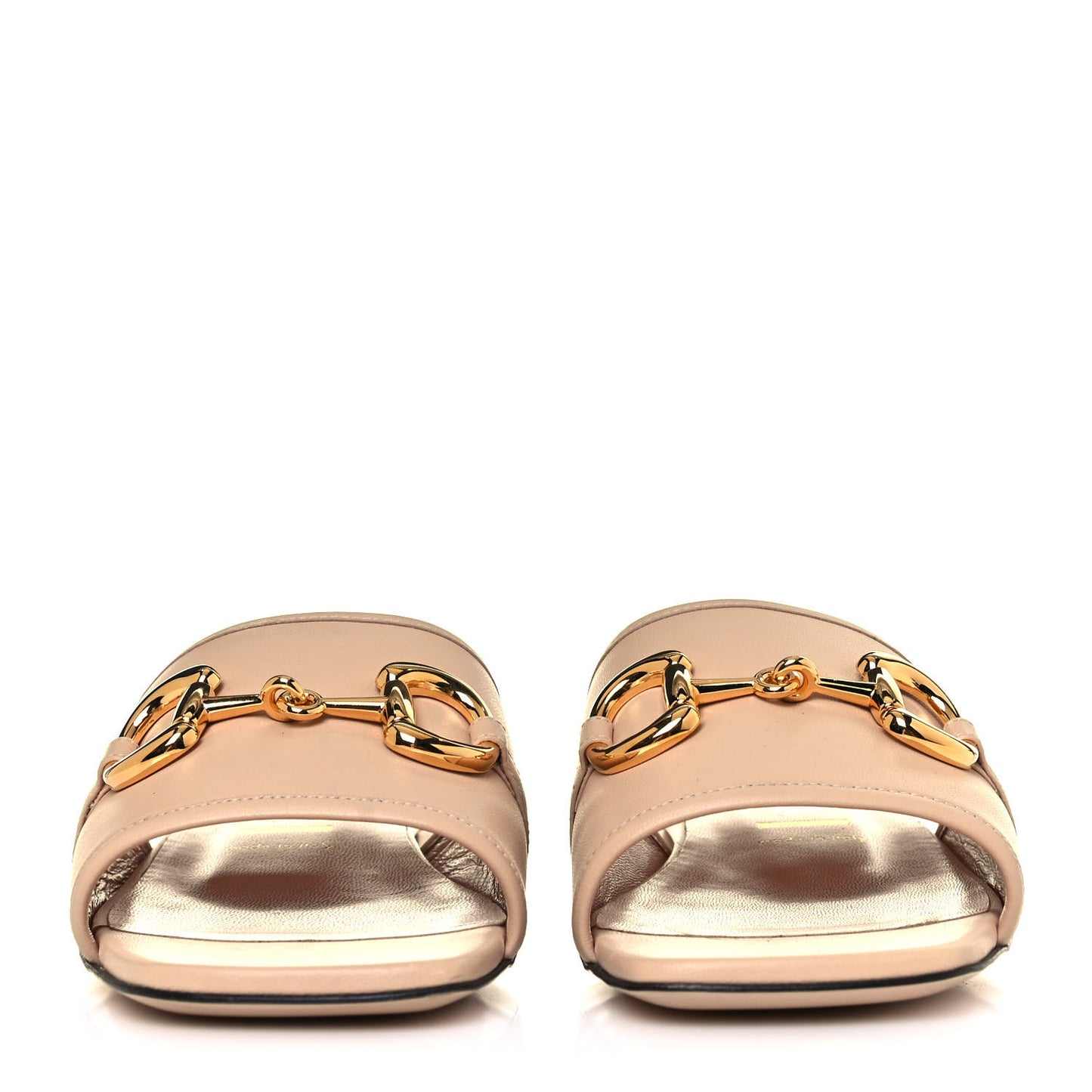 Nappa Horsebit Flat Slide Sandals 38.5 Skin Rose