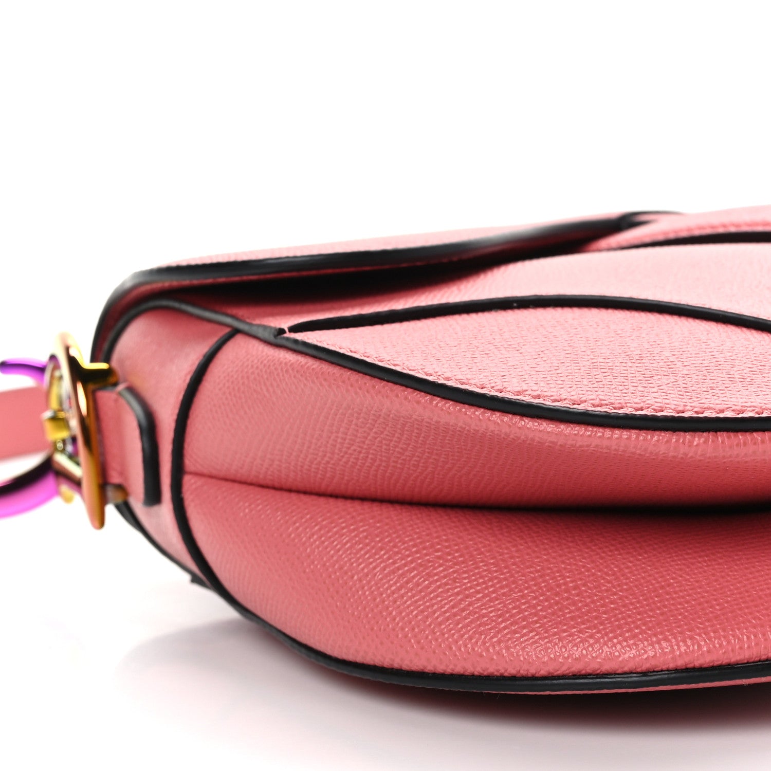 Christian Dior Grained Calfskin Saddle Bag Pink 8 of 9