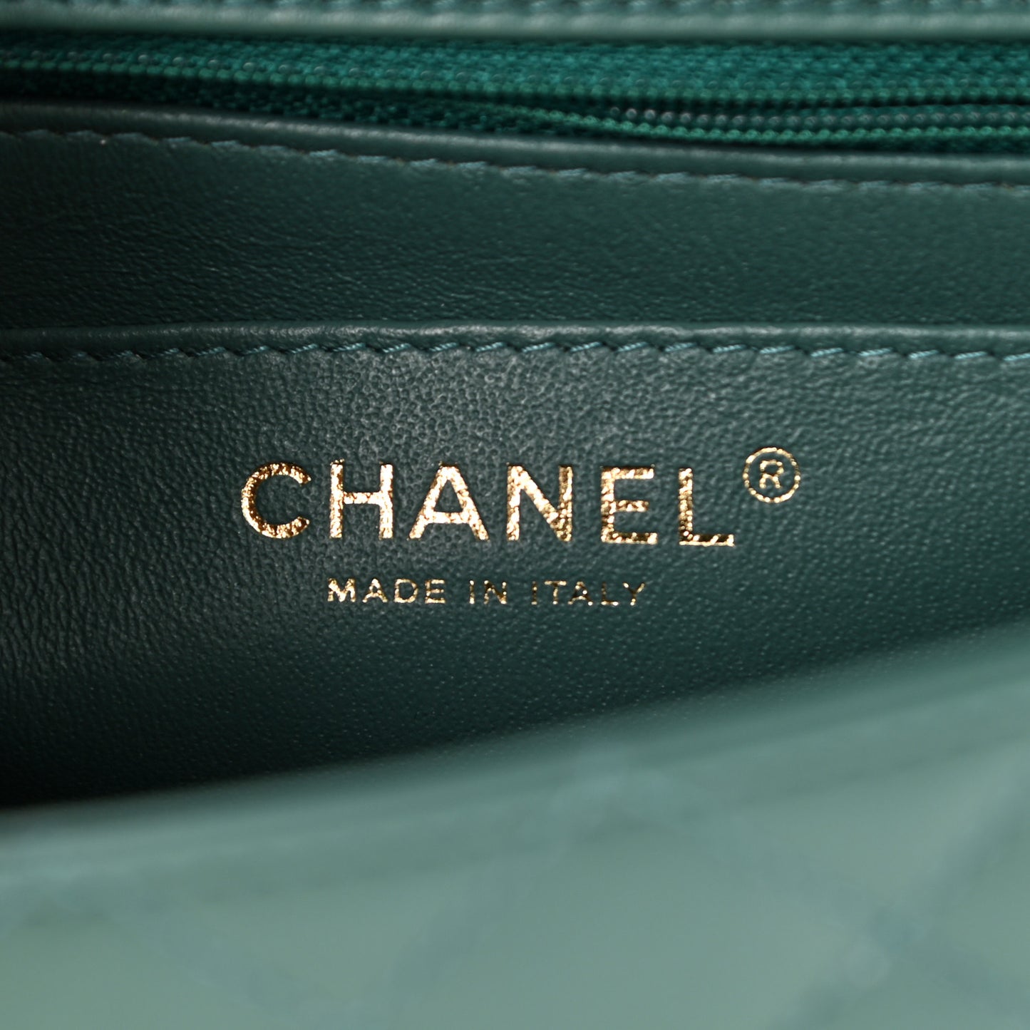 Lambskin Quilted Mini Rectangular Flap Green
