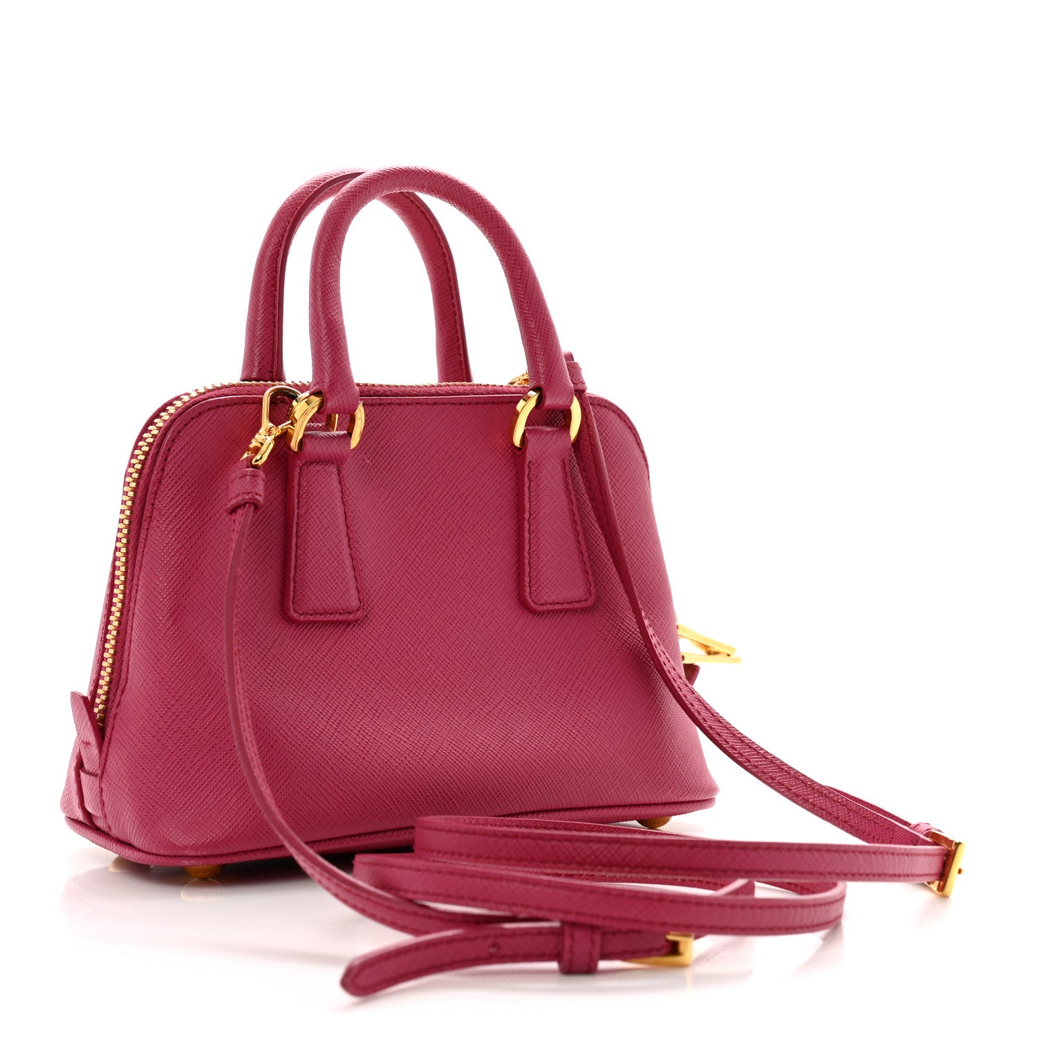 Prada Saffiano Lux Mini Promenade Tote Fuxia 2 of 13