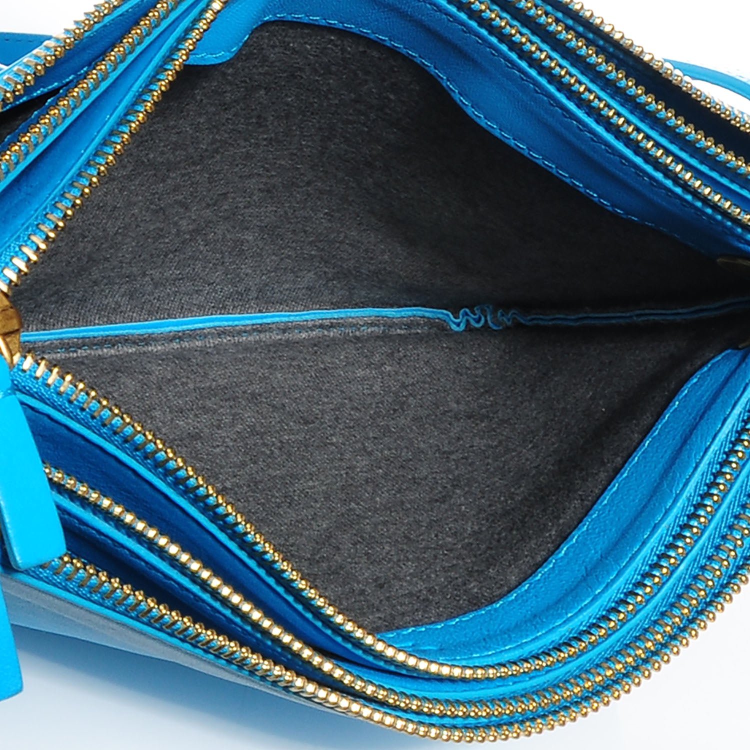 Celine Lambskin Large Trio Crossbody Bag Turquoise 5 of 7
