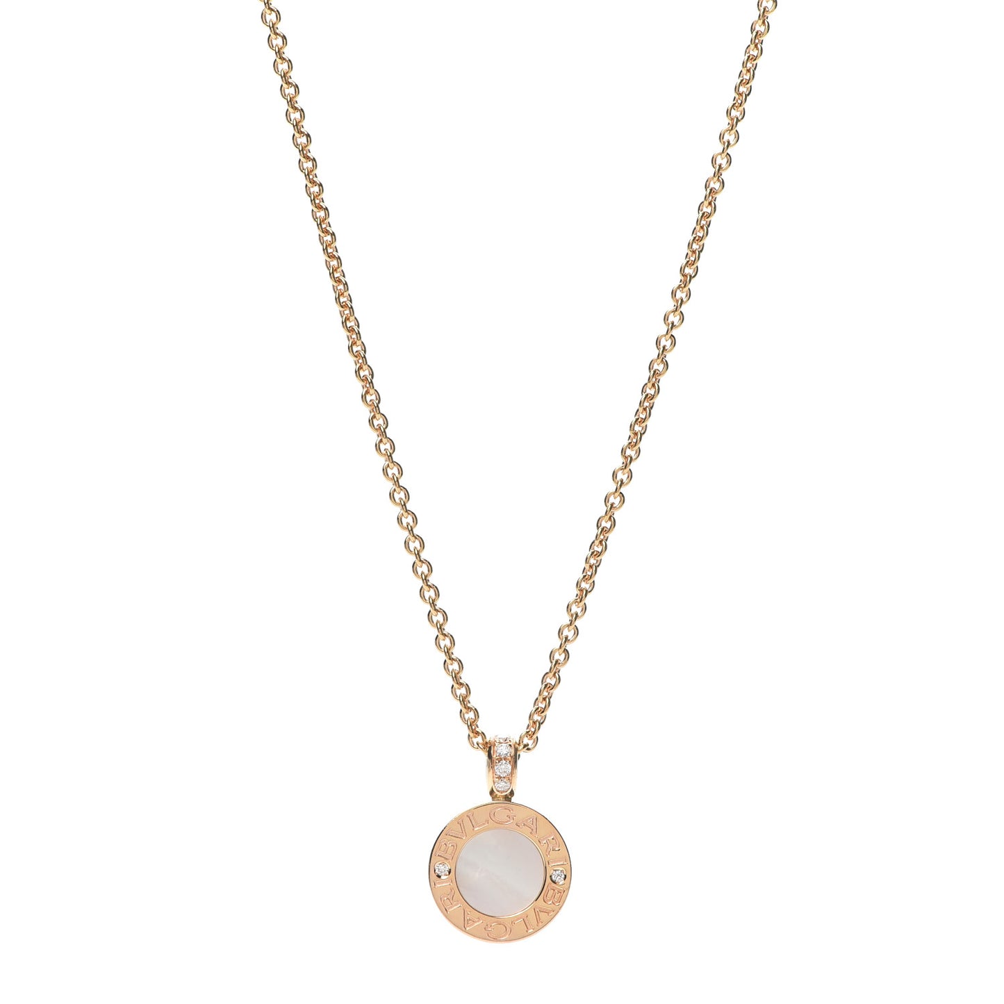 18K Yellow Gold Diamond Black Onyx Mother of Pearl BVLGARI BVLGARI Pendant Necklace