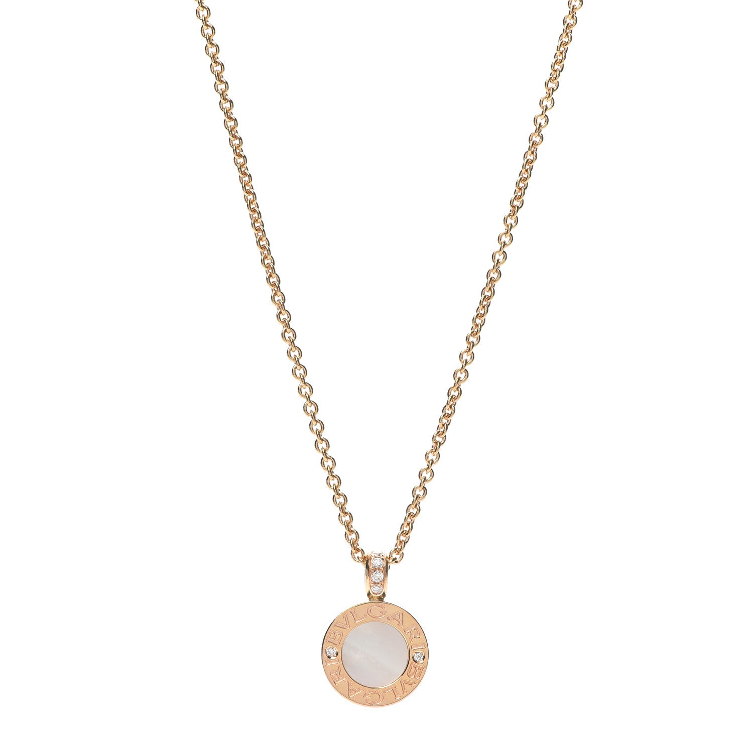 Bulgari 18K Yellow Gold Diamond Black Onyx Mother of Pearl BVLGARI BVLGARI Pendant Necklace 1 of 8