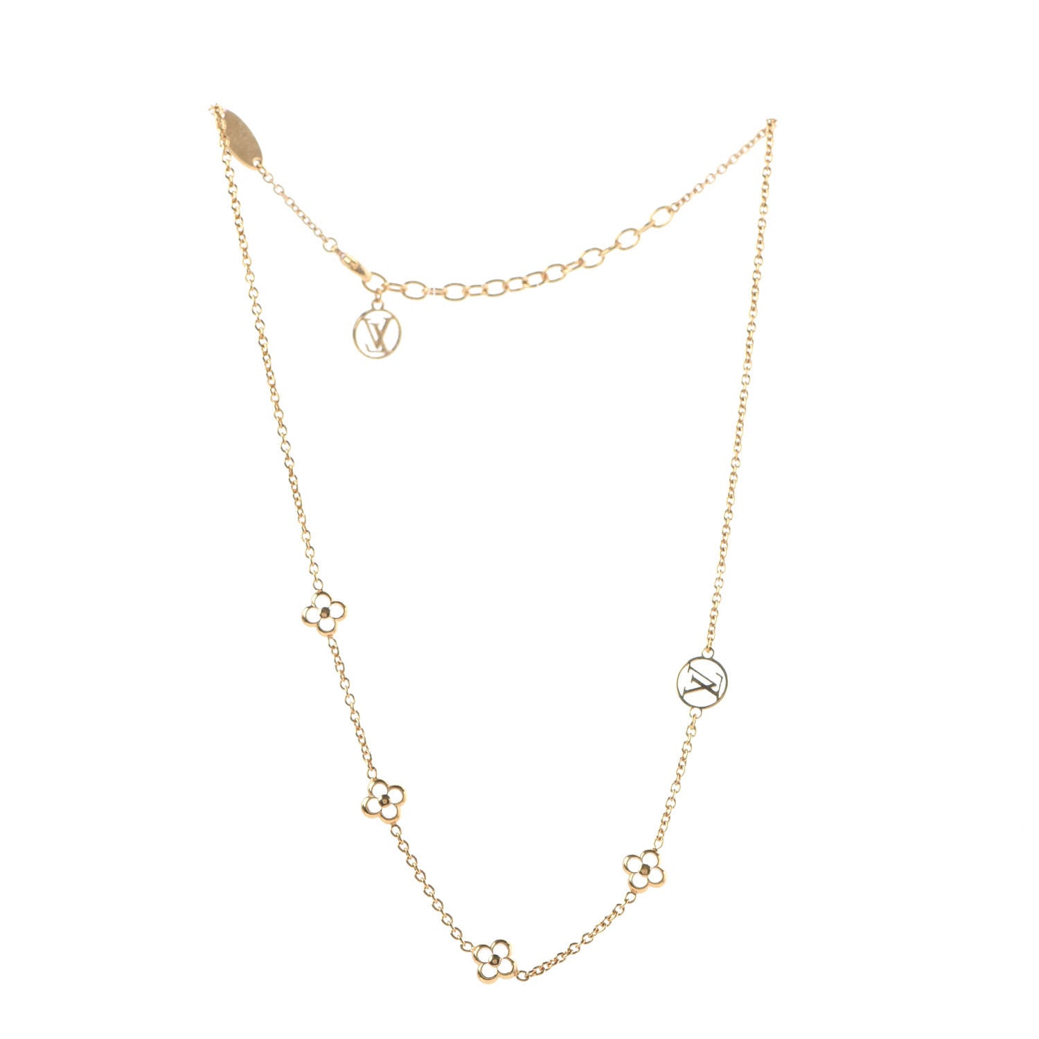 Louis Vuitton Flower Full Necklace Gold 3 of 7