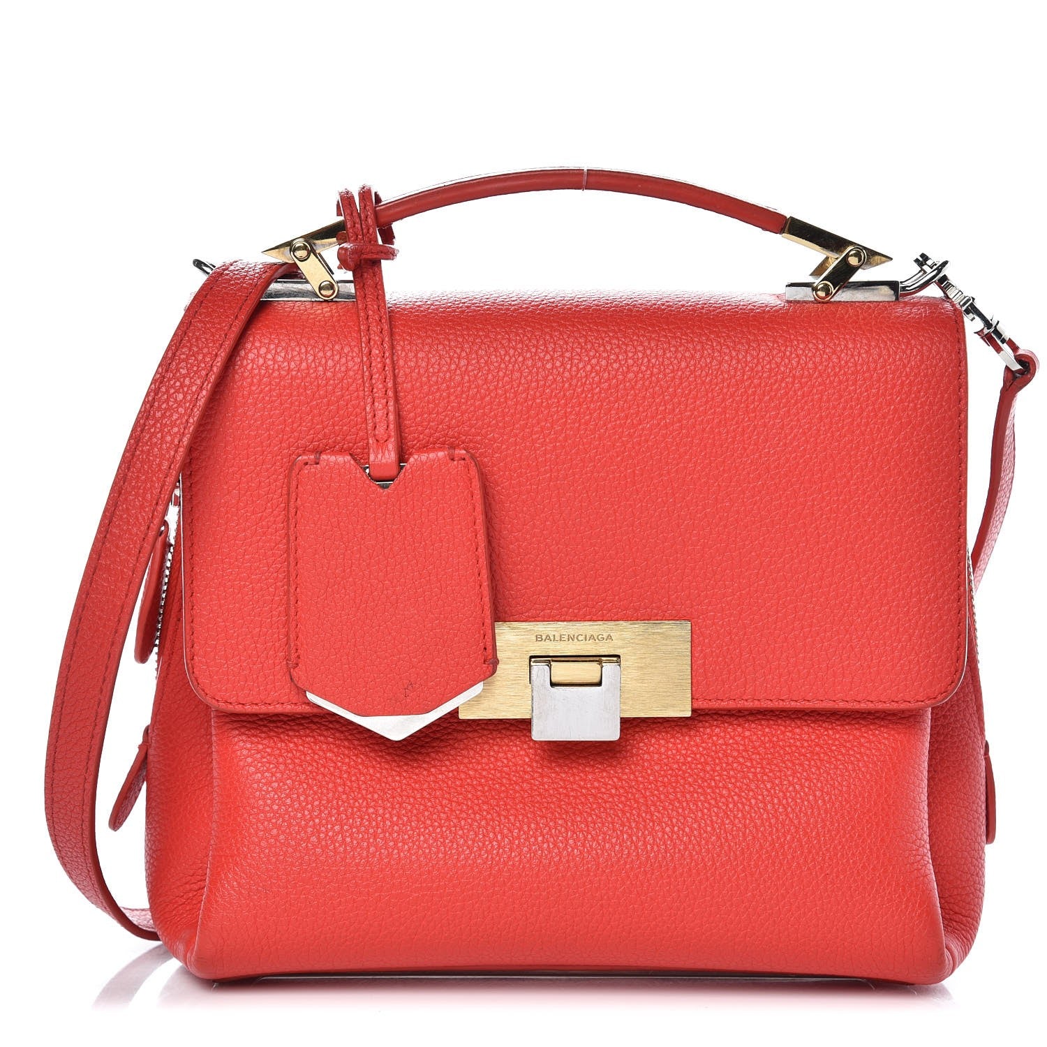 Balenciaga Grained Calfskin Le Dix Mini Soft Cartable Rouge Coquelicot 1 of 14