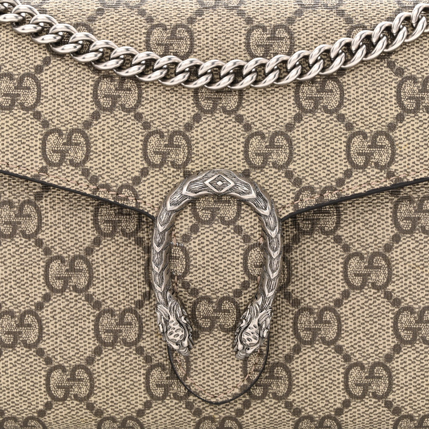 Gucci GG Supreme Monogram Mini Dionysus Chain Wallet Beige Taupe 8 of 11