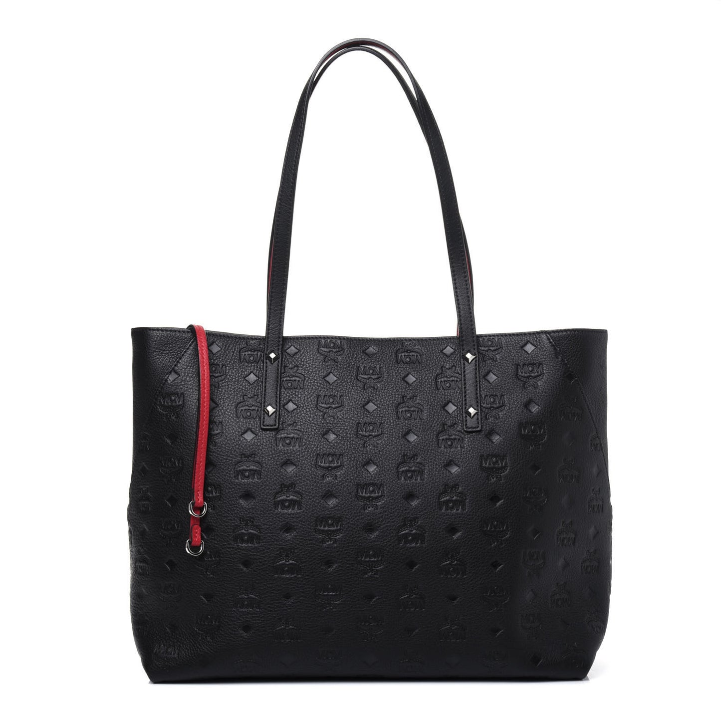 Calfskin Ottomar Monogram Medium Klara Shopper Tote Black