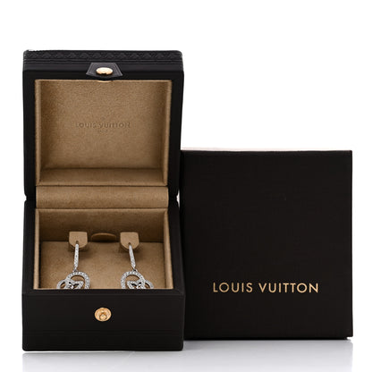 Louis Vuitton 18K White Gold Diamond Small Coeur Heart Drop Earrings 5 of 5