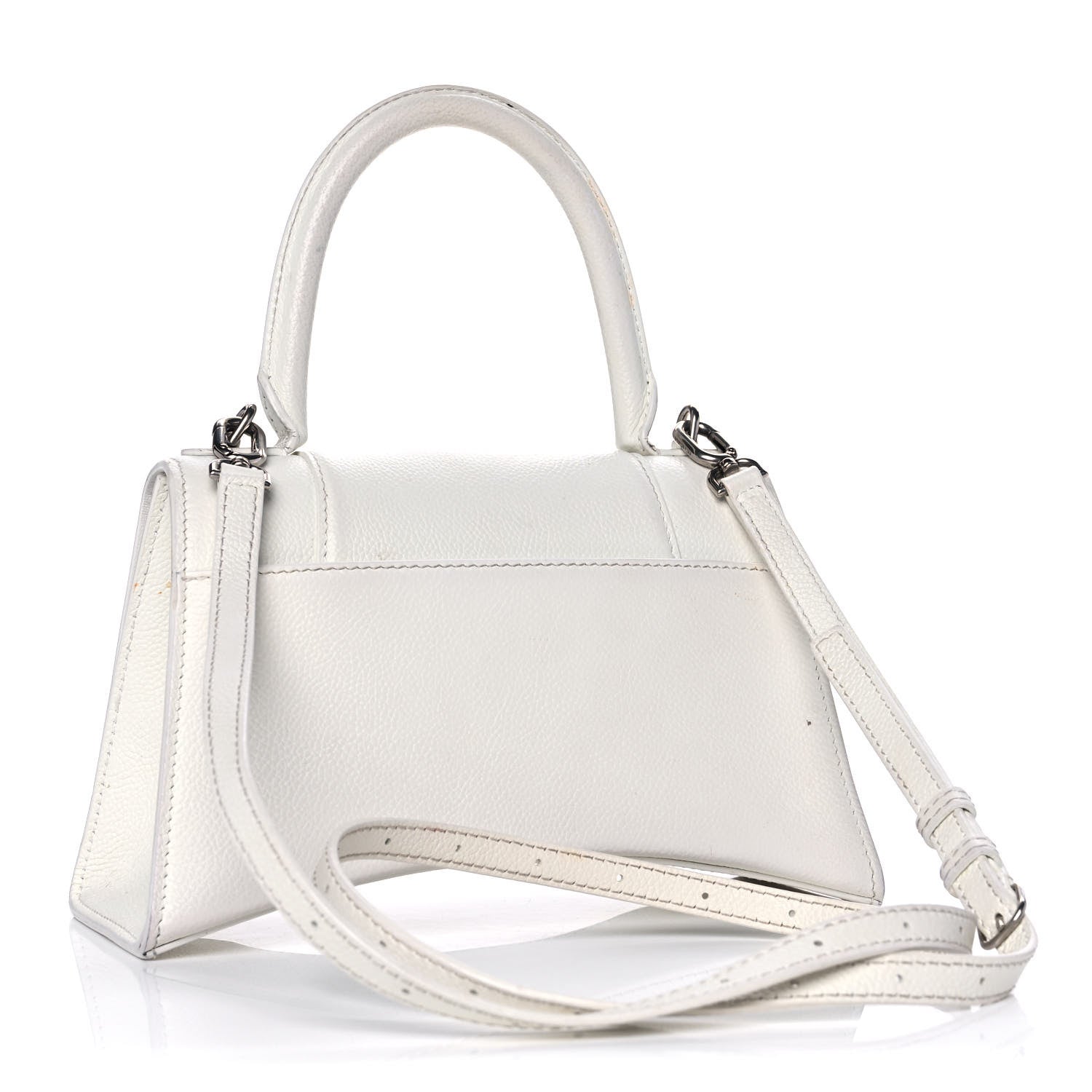 Balenciaga Grained Calfskin Small Hourglass Top Handle Bag White 3 of 24
