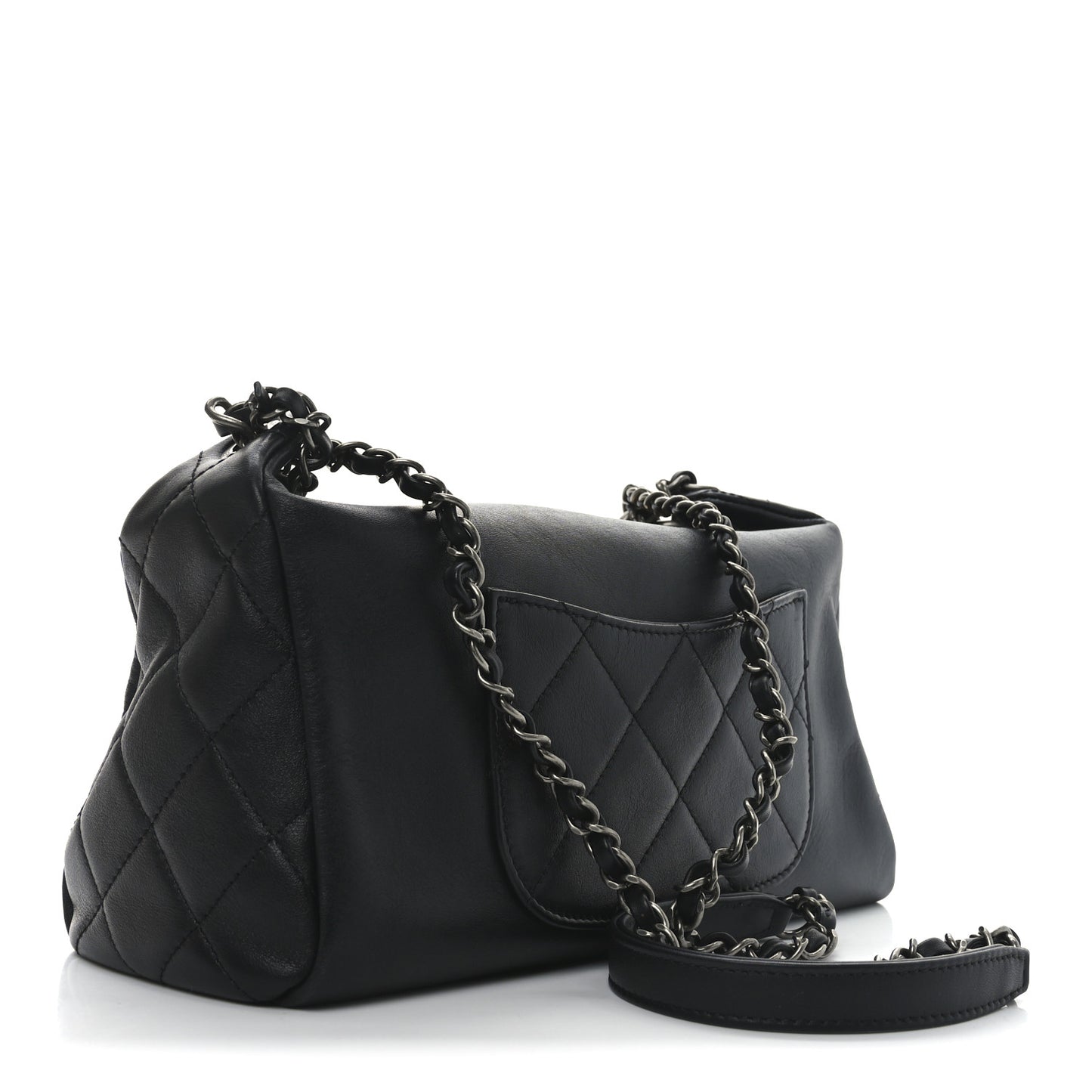 Calfskin Chain 20s Signature Hobo Black