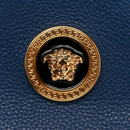 Versace Grained Calfskin Medusa Crossbody Blue 10 of 13