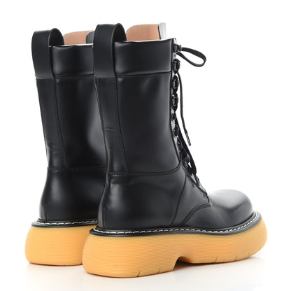 Bottega Veneta Calfskin The Swell Lace Up Boots 38 Black Natural Rubber 4 of 10