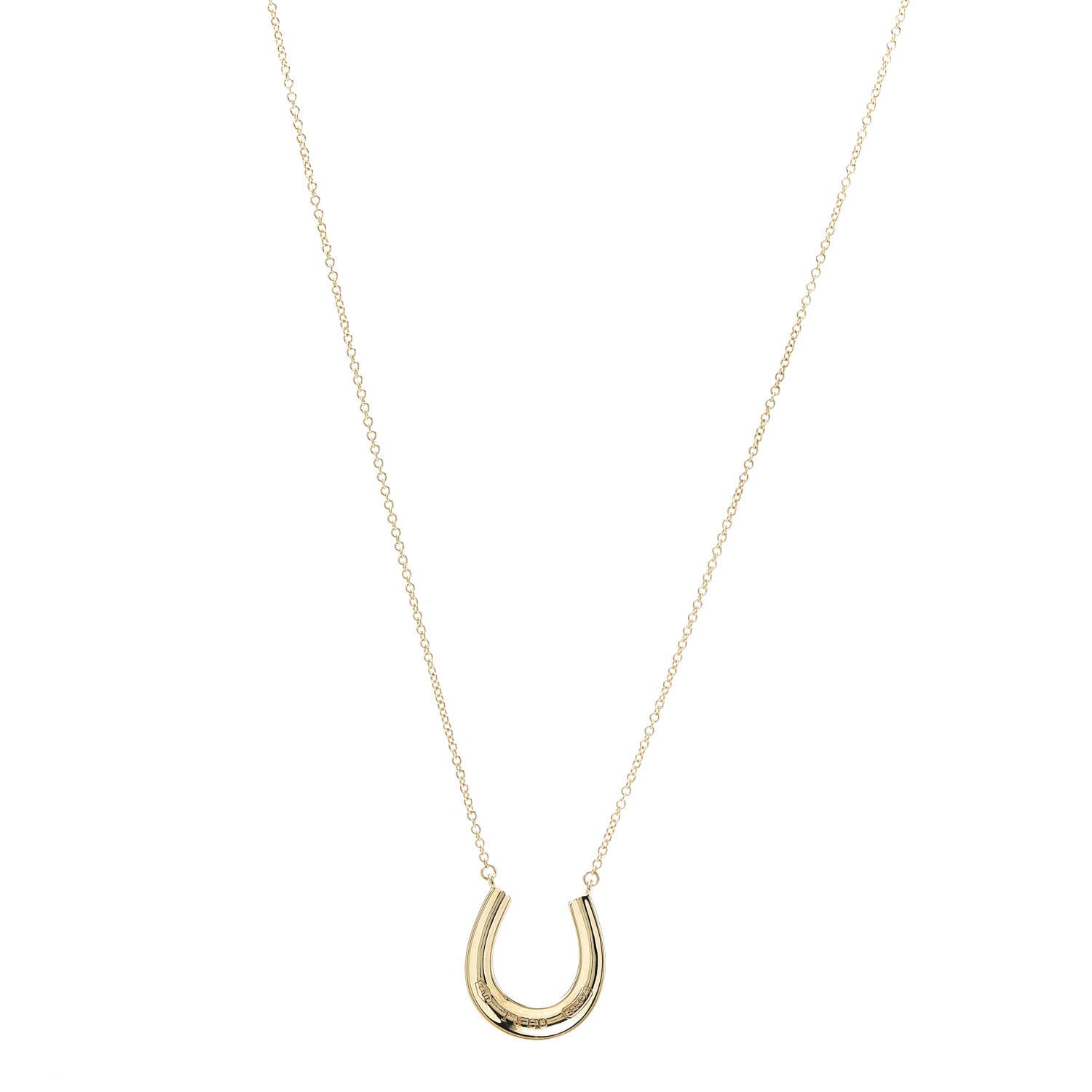 Tiffany 18K Yellow Gold 1837 Horseshoe Pendant Necklace 1 of 6