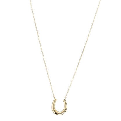 Tiffany 18K Yellow Gold 1837 Horseshoe Pendant Necklace 1 of 6