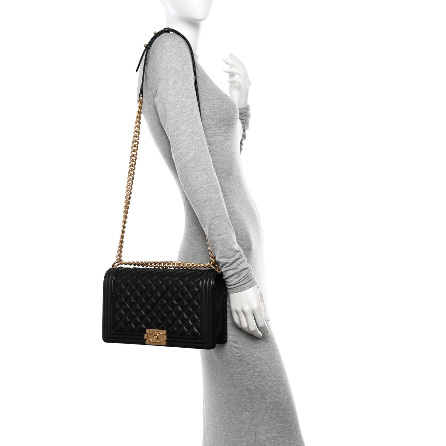 Caviar Quilted New Medium Boy Flap Black